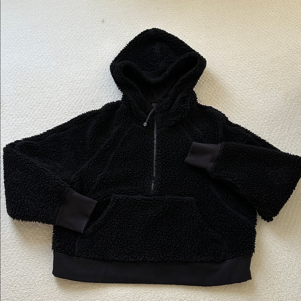 Lululemon Scuba Oversized Half-Zip Fleece Hoodie, Black, M/L